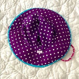 Purple Polka Dot Sun Hat- reversible